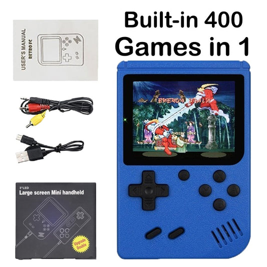 Boys New Gift Built-in 400 IN 1 Retro Video Games Console  Portable Pocket Mini Game Player for Lcd HandheldScreen