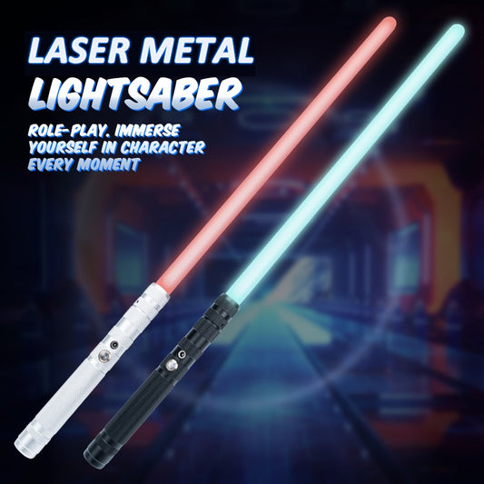 77CM laser metal lightsaber rechargeable flash 2 in 1 shock black technology sound effect 15 color childrens toys birthday gifts